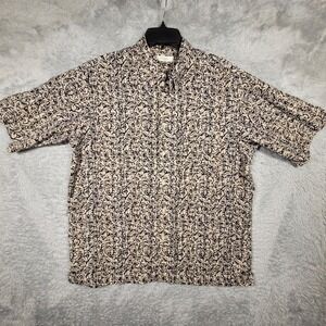 Turnbury Mens‎ Shirt Large Short Sleeve Button Up Abstract Print Cotton Casual